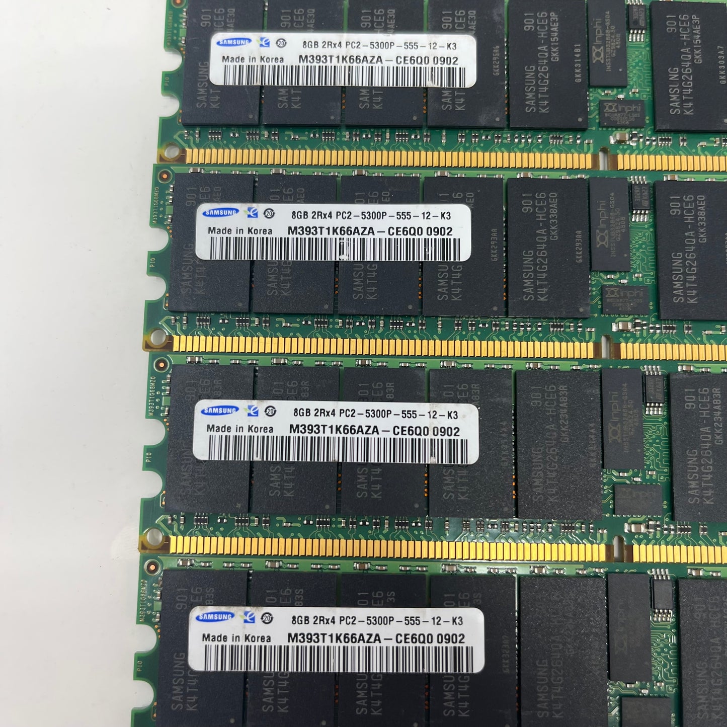 Lot of 7 Samsung 5300P 8GB RAM DDR2 5300 PC2-5300P-555-12-K3 Server Memory