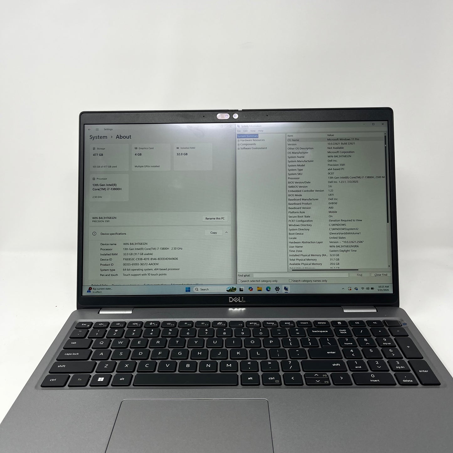 Dell Precision 3581 15.6" 12 Gent i7-12800H 2.5GHz 32GB RAM 512GB SSD RTX A500
