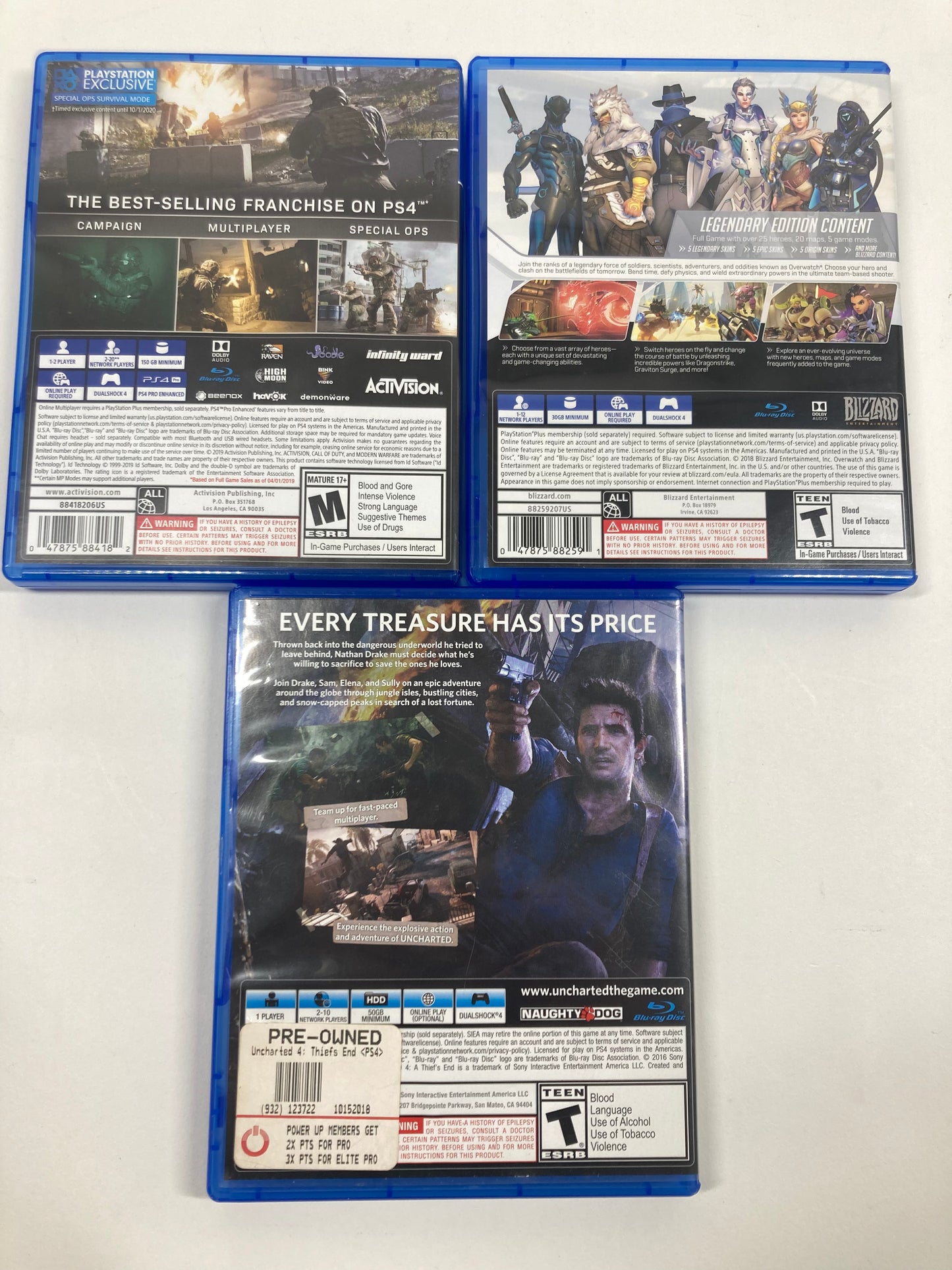 Lot of 3 Sony PlayStation 4 PS4 Games